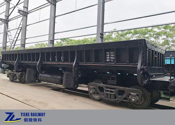 60t लोड रेल साइड डंप ट्रेन कोयला कार क्रश स्टोन स्टील स्लैग एकत्र करती है