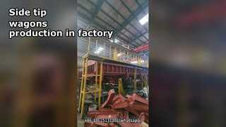 साइड टिपिंग वैगन डंप डिस्चार्ज बजरी गिट्टी खनिज पत्थर रेलवे वैगन